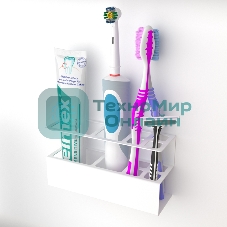 Держатель Rexant для хранения зубных щеток и аксессуаров для ванны, белый