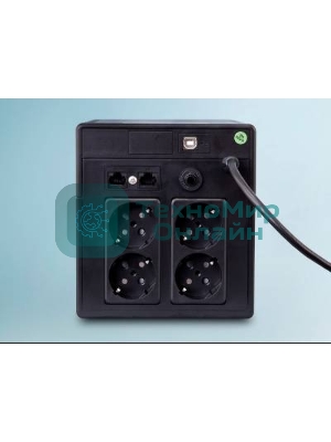 Источник бесперебойного питания PowerMan Smart Sine 1000 черный (Pure Sine Wave/LCD Display/USB/Software/RJ11/45)