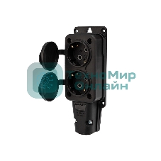 Розетка штепсельная Rexant двухместная влагозащищенная, с/з, 16 А, IP54 каучук