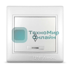 Выключатель проходной Rexant 1-кл. СП Севиль 10А IP20 с подсветкой белый UNIVersal С0125