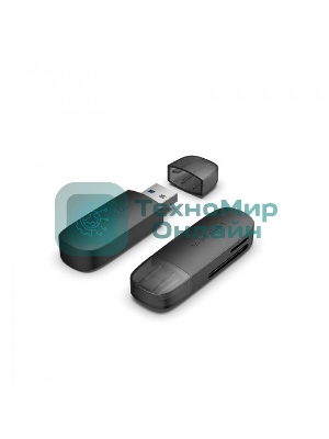Кард-ридер Vention CLGB0/черный/SD,SDHC,SDXC,TF,micro-SD,micro-SDXC,miсro-SDHC/USB 3.0/пластик