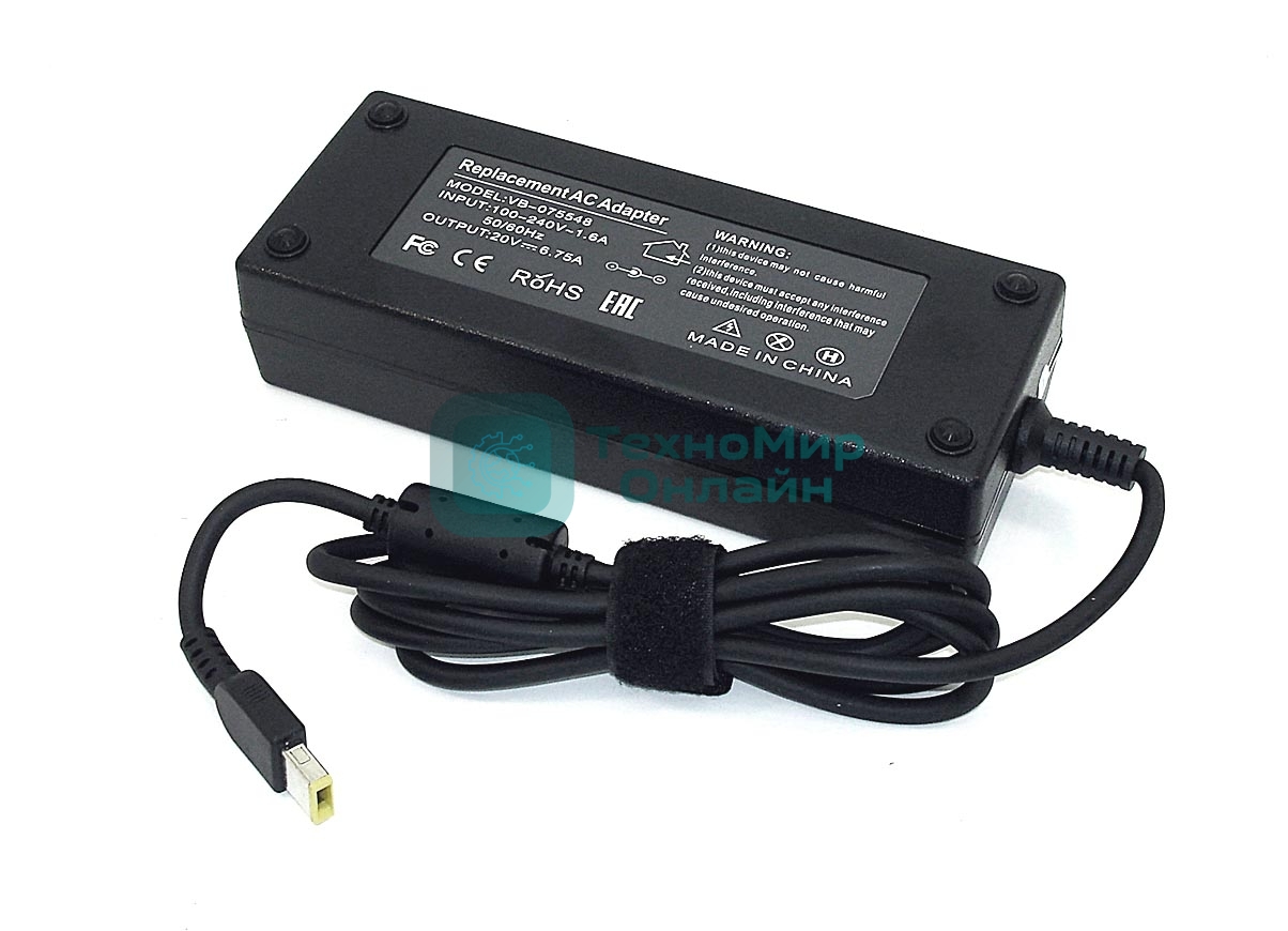 Блок питания (сетевой адаптер) для ноутбуков Lenovo 20V 6.75A 135W rectangle OEM