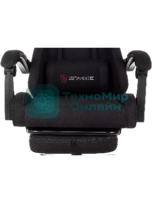 Кресло Zombie Shadow черный, экокожа, 120 кг, механизм качания, подставка для ног