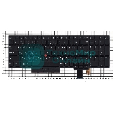 Клавиатура для ноутбука Lenovo ThinkPad T580 черная с подсветкой