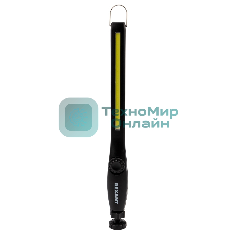 Фонарь автомобильный Rexant (индикатор зарядки, USB кабель в комплекте, регулятор яркости, поворотный корпус шарнир, встроенный аккумулятор)