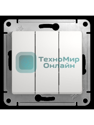 Механизм выключателя 3-кл. СП Glossa 10А IP20 10AX бел. SchE GSL000131