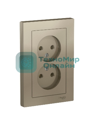 Розетка 2-м AtlasDesign без заземл. 16А в сборе шампань SchE ATN000520