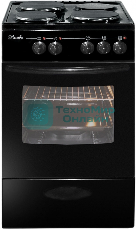 Плита электрическая Лысьва ЭП 301 МС черный, конфорок 3 электрических, духовка 57 л, 50 см x 85 см x 60 см (без крышки)