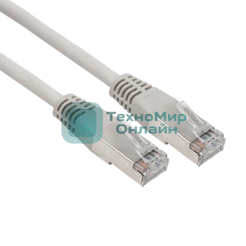 Пaтч-корд F/UTP Rexant, cat.6, RJ45-RJ45, экранированный, PVC серый, 3м