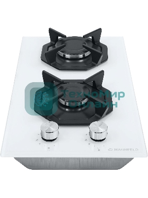 Газовая варочная панель Maunfeld EGHG.32.2CW/G, 2 конфорки, закаленное стекло, белый