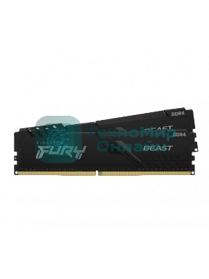 Оперативная память Kingston Fury Beast, DDR4, 64GB (2x32GB), 3200MHz, CL16, DIMM, черный