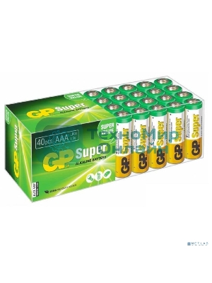 Алкалиновые батарейки GP Super Alkaline G-Tech 24А ААA - 40 шт. в пленке