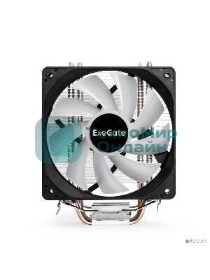 Кулер для процессора ExeGate Wizard EXX400V2-PWM.FRGb серебристый, 120 мм, алюминий/медь, 2400 об/мин, 24 дБ, 4 pin, 140 Вт, 155 мм