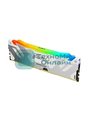 Оперативная память Kingston Fury Renegade, DDR5, 16Gb (1x16 GB), 6400 MHz, CL32, DIMM, радиатор, RGB, белый