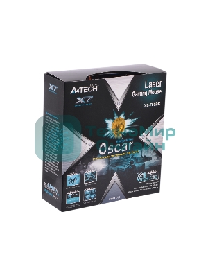 Мышь проводная A4Tech XL-750BK черный/красный, 3600 dpi, USB, кнопки - 7