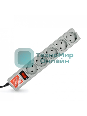 Сетевой фильтр POWER CUBE 1,9 м.* 5 розеток, серый