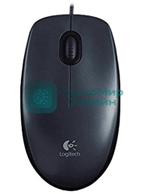 Мышь проводная Logitech M100/100R DARK/GREY (темно-серая/черная), 1000 dpi, USB, кнопки - 3