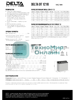 Батарея для ИБП Delta DT 1218 (12V, 18Ah)