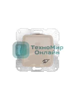 Розетка Kranz 1-ая керамика с/з с крышкой DEA с/у 16А мех. бежевый