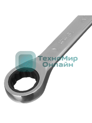 Ключ комбинированный Matrix трещоточный, 19 мм, CrV, зеркальный хром PROFESSIONAL