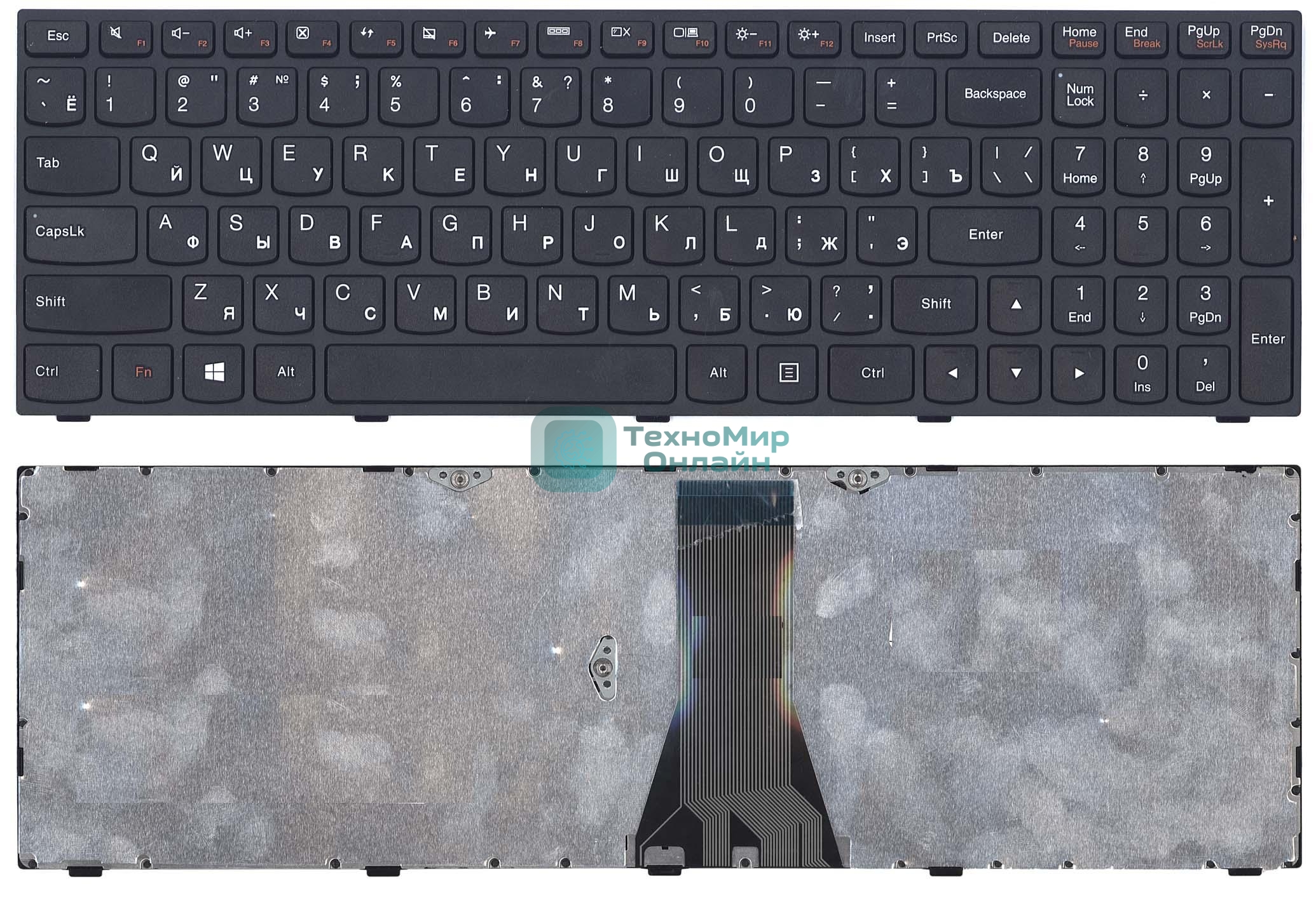 Клавиатура для ноутбука Lenovo IdeaPad G50-70 G50-30 черная с черной рамкой