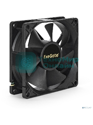 Вентилятор для корпуса ExeGate EX08025S3P черный, 80 мм, 2200 об/мин, 22.5 дБ, 3 pin