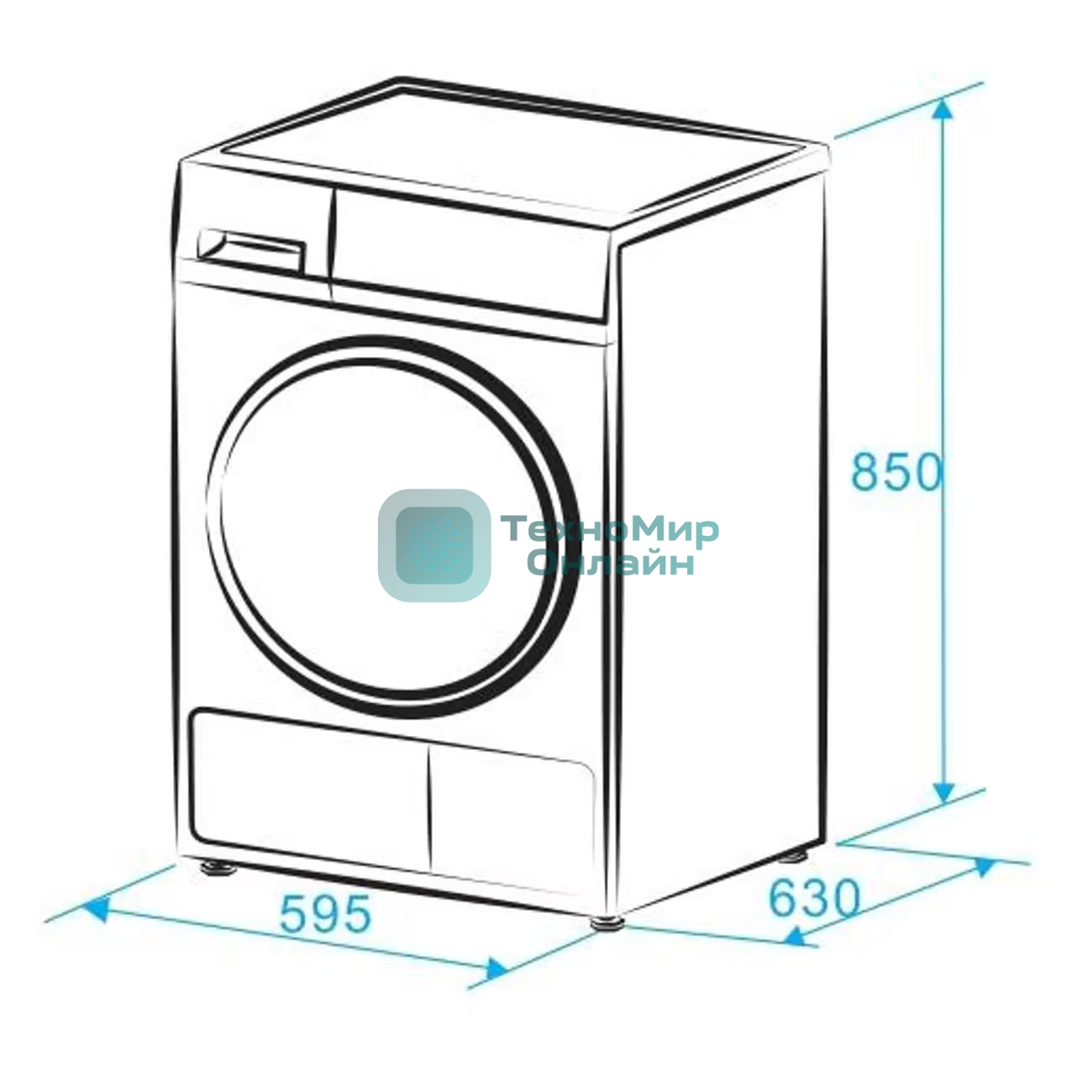Сушильная машина MONSHER MDM 631 Blanc белый, 8 кг, сушка - тепловой насос, программ - 16, 59.5 x 84.5 x 62.5 см