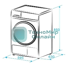 Сушильная машина MONSHER MDM 631 Blanc белый, 8 кг, сушка - тепловой насос, программ - 16, 59.5 x 84.5 x 62.5 см