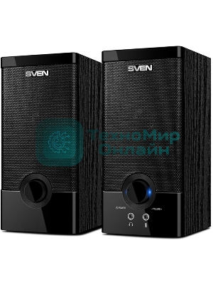 Колонки SVEN SPS-603 черный USB-порт ПК, ноутбука или адаптер 5V DC