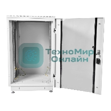 Шкаф коммутационный ЦМО ШТК-М-18.6.6-1ААА-9005 18U 600x600 мм пер. дв. стекл задн. дв. стал.лист 2 бок. пан. направл. под закл.гайки 270 кг черный