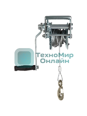 Лебедка шестеренчатая Matrix тяга - 0,8 т, 9 м, тросовая