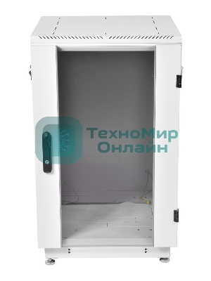 Шкаф коммутационный ЦМО ШТК-М-18.6.6-1ААА-9005 18U 600x600 мм пер. дв. стекл задн. дв. стал.лист 2 бок. пан. направл. под закл.гайки 270 кг черный