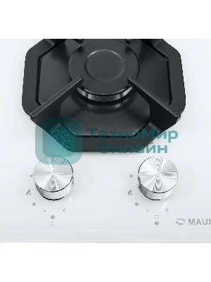 Газовая варочная панель Maunfeld EGHG.32.2CW/G, 2 конфорки, закаленное стекло, белый