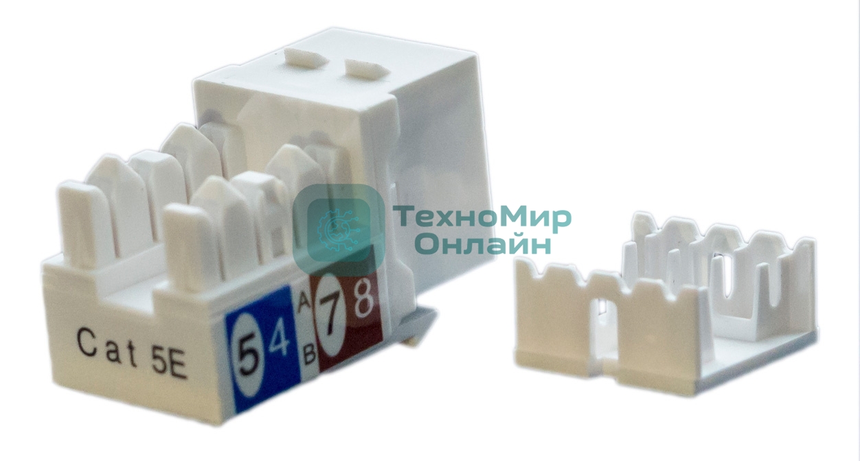 Вставка Hyperline KJ9-8P8C-C5e-90-WH Keystone Jack RJ-45(8P8C), категория 5e, белая