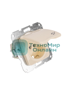 Розетка Kranz 1-ая керамика с/з с крышкой DEA с/у 16А мех. бежевый