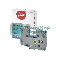 Кассета с лентой S'OK by Sakura Printing TZES541 для Brother, черный на синем, 18мм/8м, наклейка