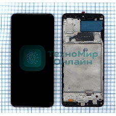 Дисплей для Samsung Galaxy A22 SM-A225F в сборе с тачскрином и рамкой (OLED) черный