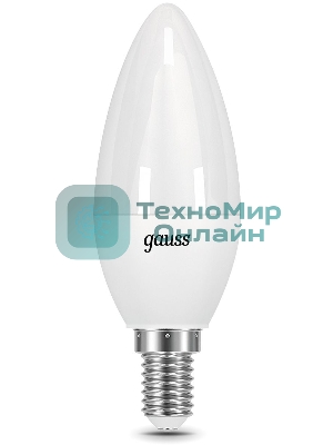 Лампа светодиодная Gauss A60 9.5Вт цок.: E14 свеча 220B 3000K св. свеч. белый теп. C37 (упак.: 10 шт)