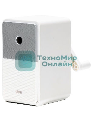Точилка для карандашей механическая Deli 71160White, 1 отверстие, пластик, белый