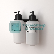 Держатель дозатора для жидкого мыла и шампуней Rexant на 2 флакона настенный, черный