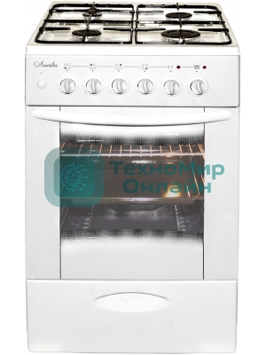 Комбинированная плита Лысьва ЭГ 404 МС-2у белый (стеклянная крышка) реш.чугун