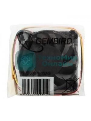 Вентилятор для корпуса Gembird черный, 50 мм, 5000 об/мин, 25 дБ, 3 pin