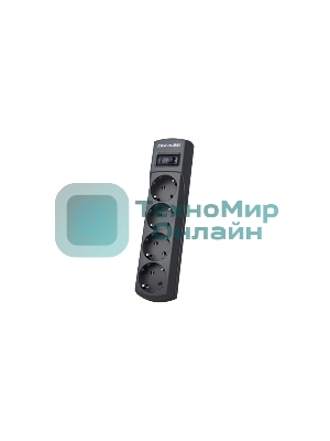 Сетевой фильтр ZIS (Pilot) m Max 4 розетки (евро с заземлением), 15А/3.3 кВа, автомат, 1.8 м, серый графит Surge protector Pilot m Max 4 euro outlets, 15А/3.3кВа, 1.8m