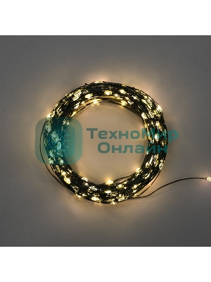 Гирлянда Neon-night Роса с контроллером 20м, 200 LED, IP20, 230В, зеленый провод, теплое белое свечение