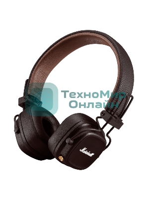 Беспроводные/проводные наушники Marshall Major IV коричневый, накладные, Bluetooth + проводной, беспроводная зарядка, до 80 ч