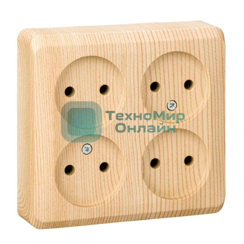 Розетка 4-м ОП Этюд 16А IP20 без заземл. сосна SchE PA16-205D