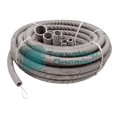 Труба гофрированная ПВХ d63 мм с зондом сер. (15 м) Рувинил 16301