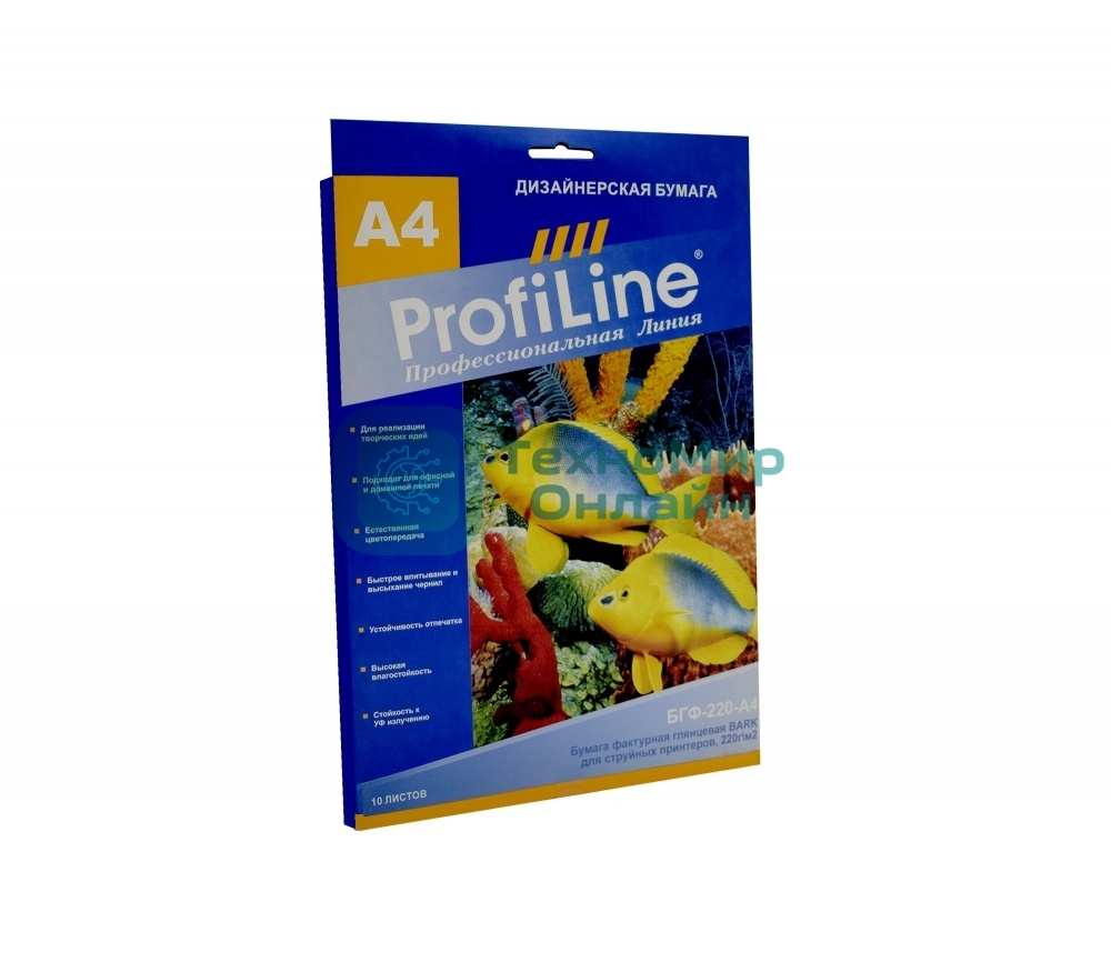 Бумага фактурная глянцевая (визиточная) БГФ-220-А4-10 BARK для струйной печати, 220 г/м2, А4, 10л