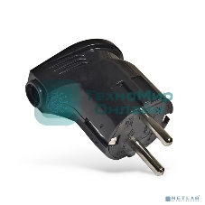 Вилка электрич. с заземл. угл. черный 16А 250В (еврослот) UNIVersal А0105