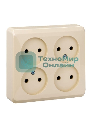 Розетка 4-м ОП Этюд 16А IP20 без заземл. крем. SchE PA16-205K